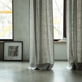 Silver Linen Curtain Panel With Pencil Pleats Lara