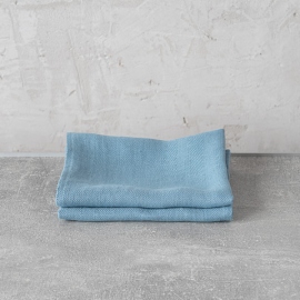 Set of 2 Stone Blue Linen Tea Towels Lara