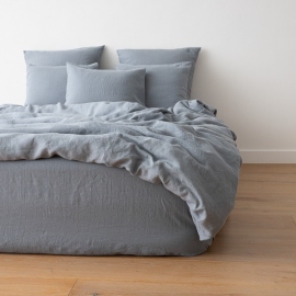 Washed Bed Linen Duvet Slate Blue