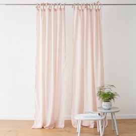 Sheer Linen Curtain With Ties Rosa Garza
