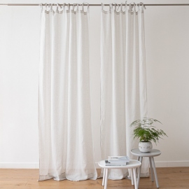 Sheer Linen Curtain With Ties Silver Garza 