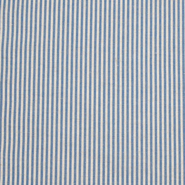 Blue striped Jazz linen and cotton fabric texture
